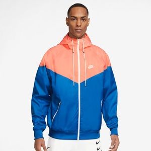 Nike Sportswear Windrunner Hooded Jacket Blue/Crimson Bliss Men Large DA0001-403